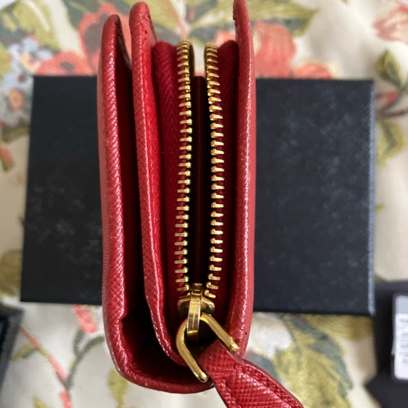 Prada Red Saffiano Leather Wallet - Picture 5 of 13